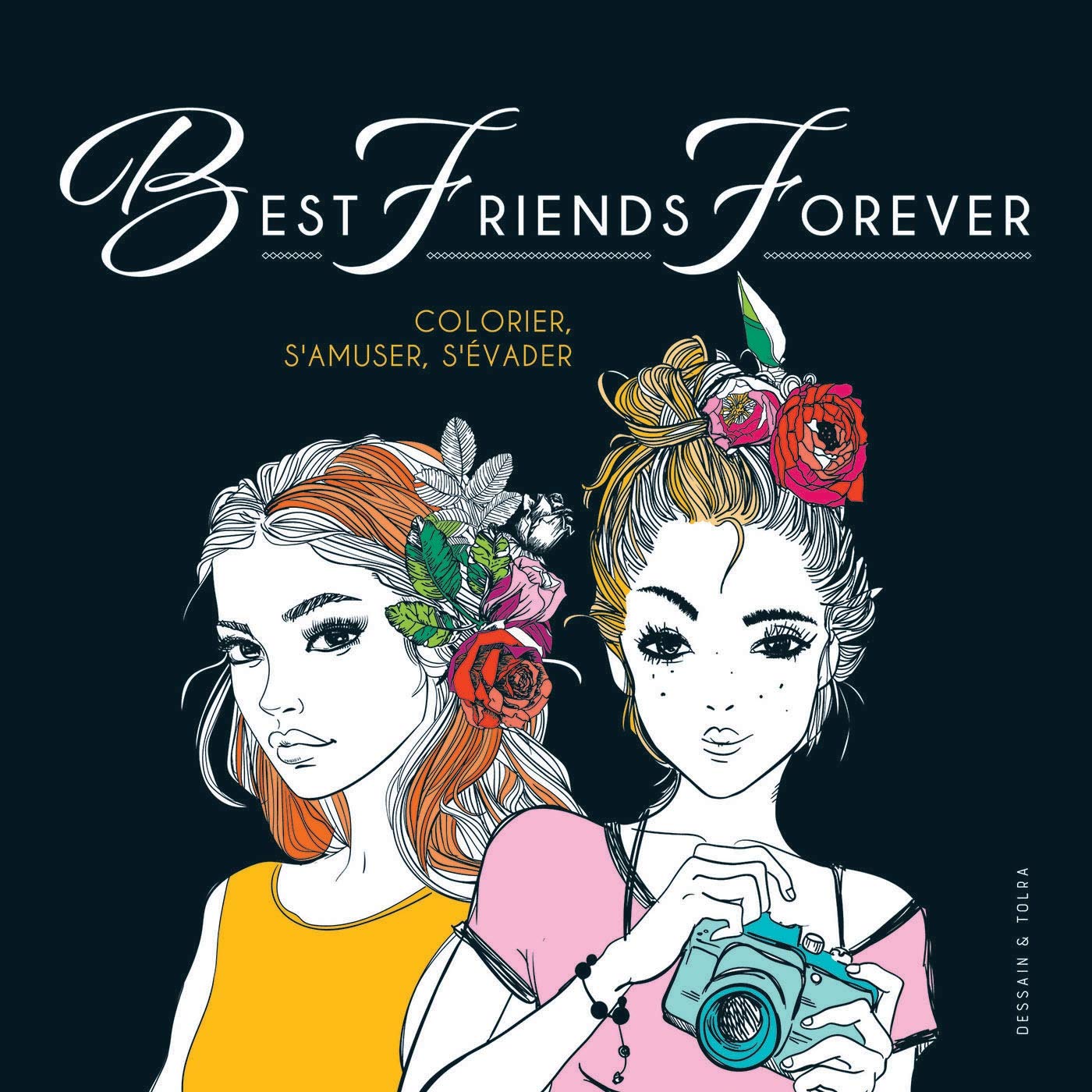 Black coloriage Best friends forever book