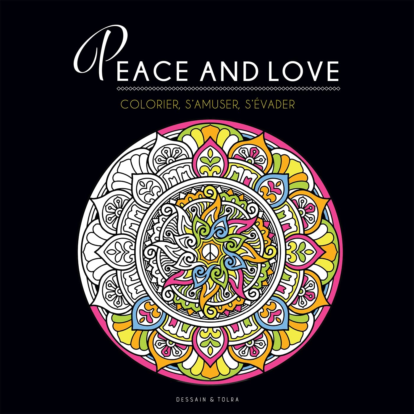 Black coloriage - Peace and love book