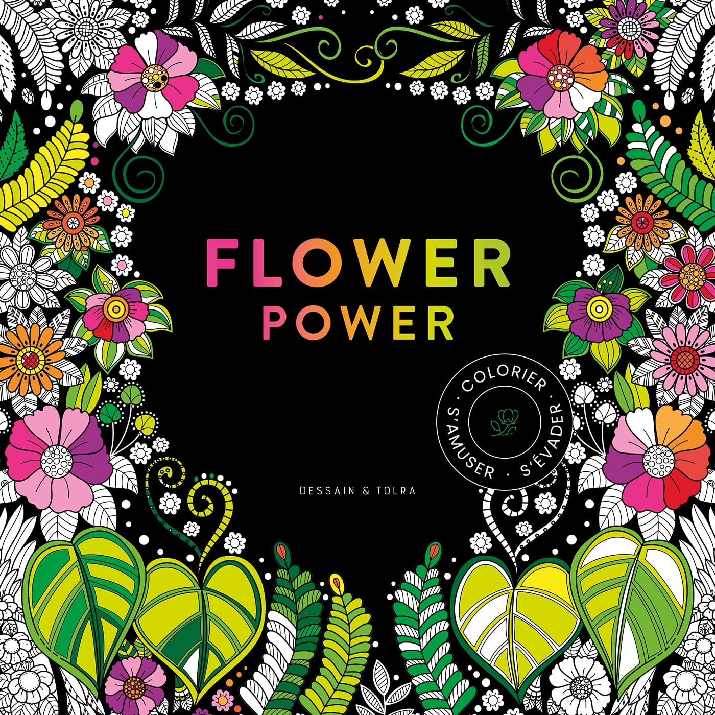 Black coloriage Flower Power Leisure, Home & Garden