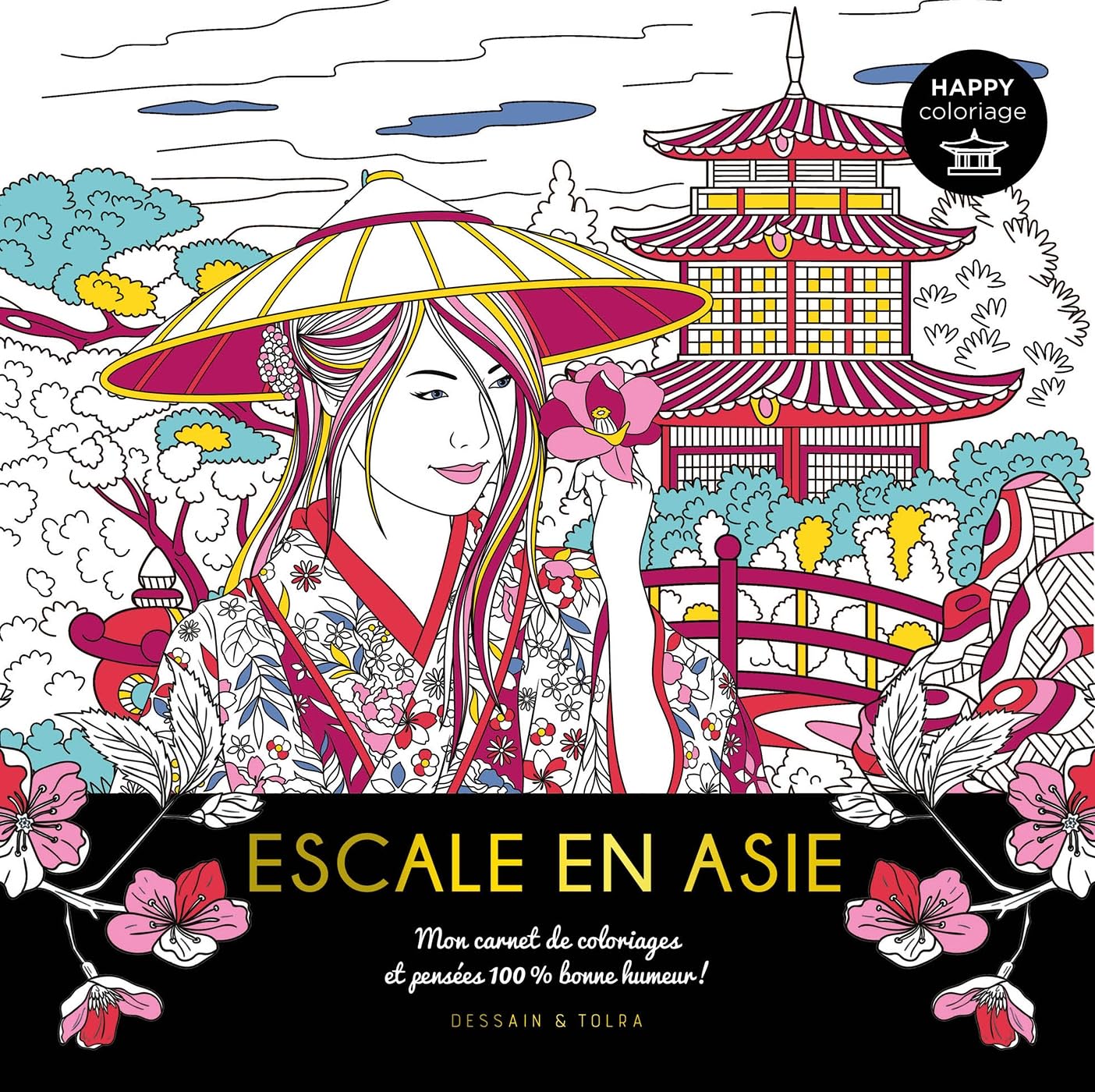 Happy coloriage Escale en Asie book