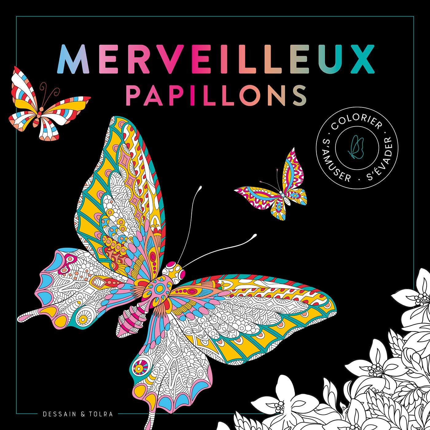 Black coloriage Merveilleux papillons Leisure, Home & Garden