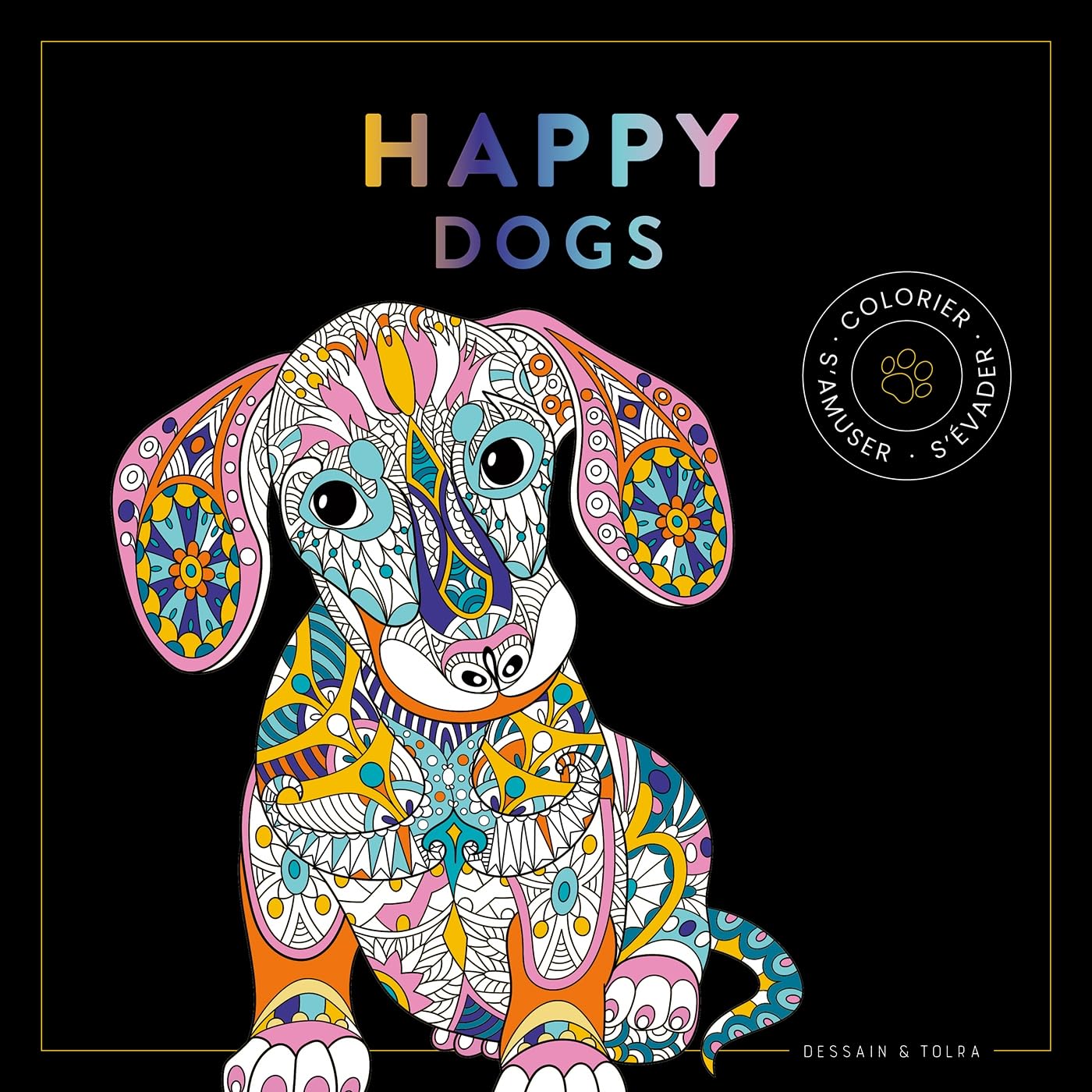 Black coloriage Happy dogs Leisure, Home & Garden