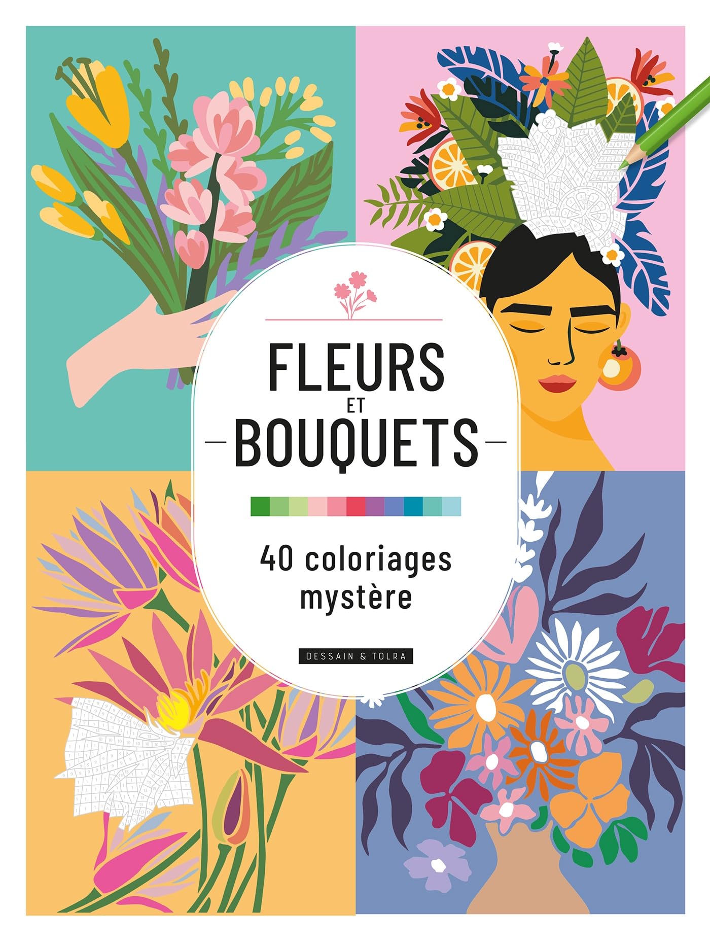 Fleurs et bouquets : 40 coloriages mystère book