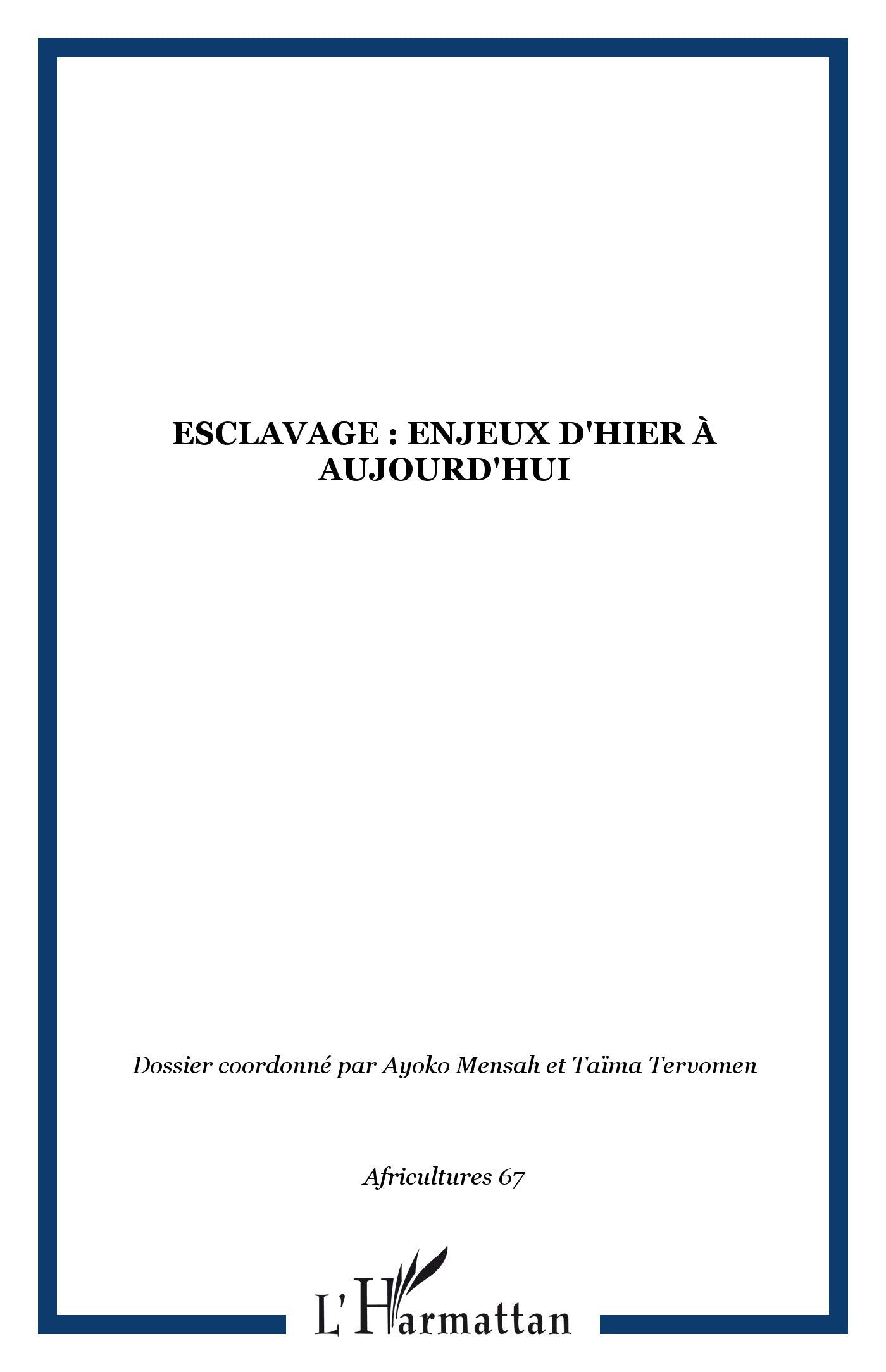 Esclavage Enjeux d'Hier a Aujourd'Hui book