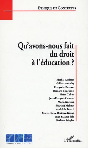 Qu'avons nous fait du droit à l'éducation ? Education & Training