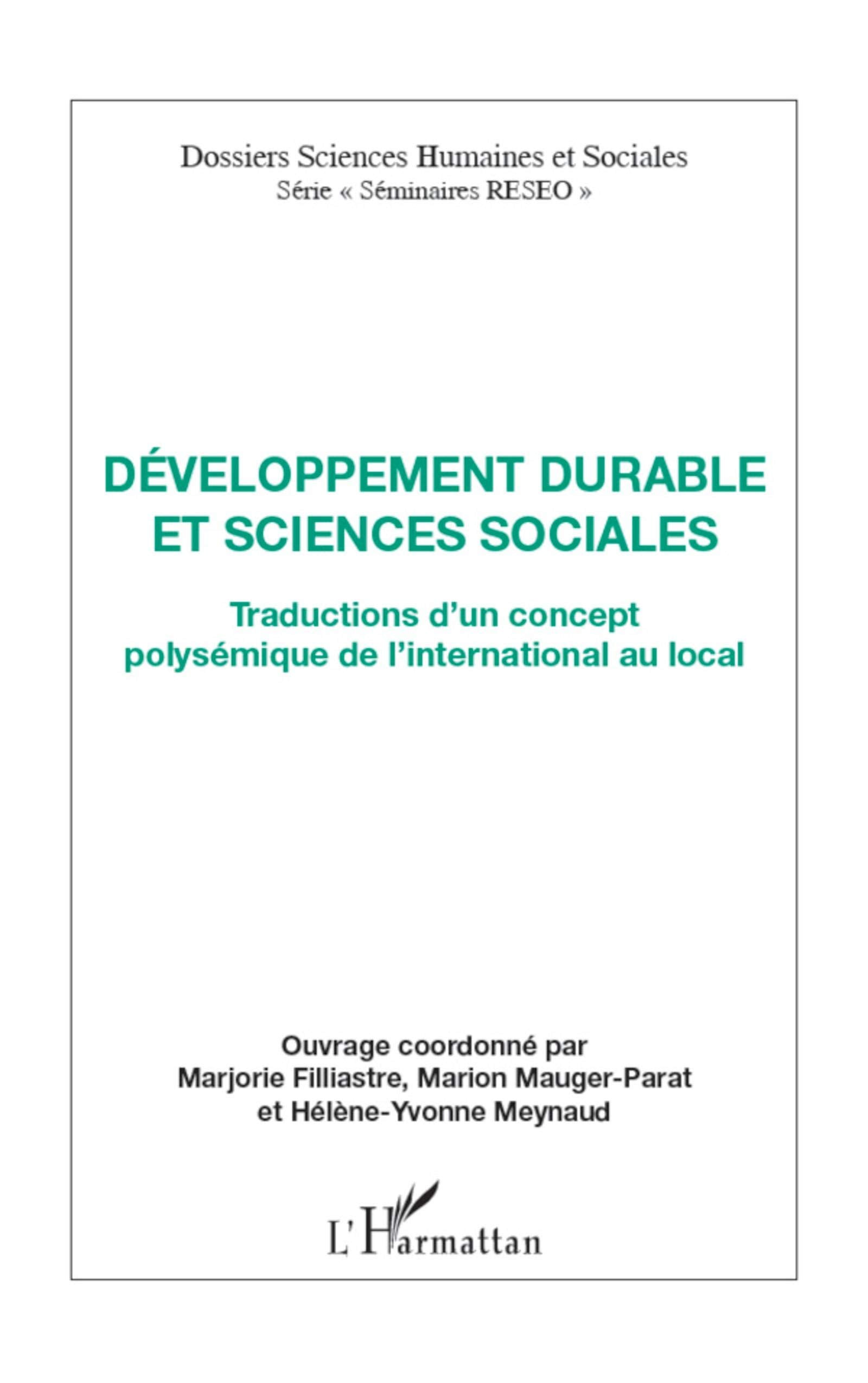 Développement durable et sciences sociales: Traductions d'un concept polysémique de l'international au local book
