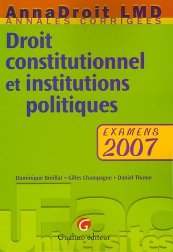 Droit constitutionnel et institutions politiques: Examens book