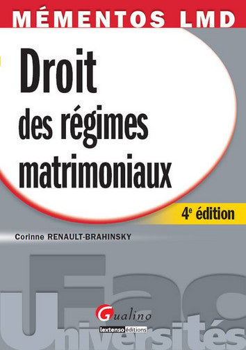 Droit des régimes matrimoniaux book