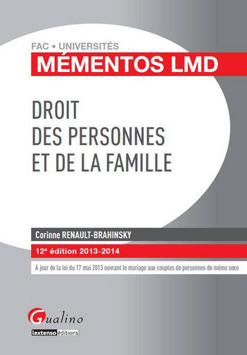 Droit des personnes et de la famille : 2013-2014 book