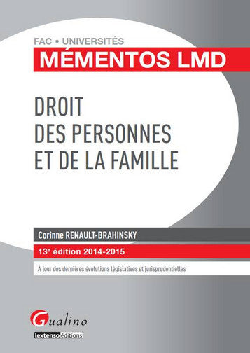 Droit des personnes et de la famille : 2014-2015 book
