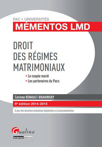 Droit des régimes matrimoniaux : le couple marié, les partenaires du Pacs Books