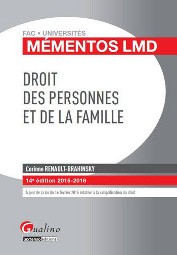 Droit des personnes et de la famille : 2015-2016 book