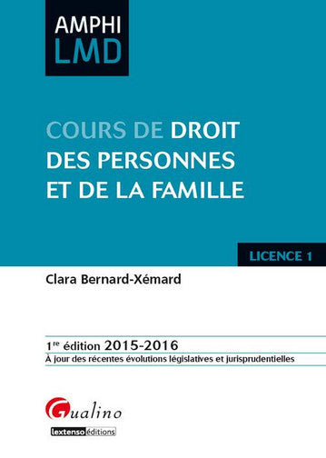 Cours de droit des personnes et de la famille : 2015-2016 book