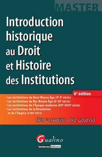 Introduction historique au droit et histoire des institutions book