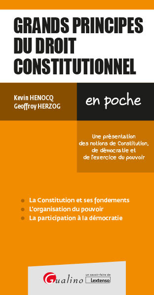 Grands principes de droit constitutionnel : une présentation des notions de Constitution, de démocratie et de l'exercice du pouvoir Law