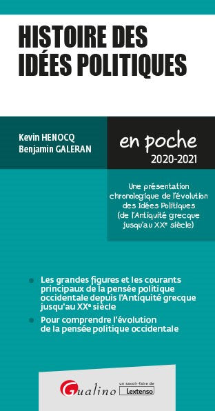 Histoire des idées politiques : une présentation chronologique de l'évolution des idées politiques (de l'Antiquité grecque jusqu'au XXe siècle) : 2020-2021 book