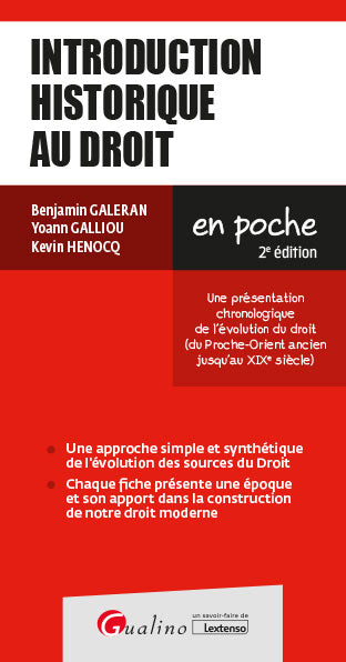 Introduction historique au droit : une présentation chronologique de l'évolution du droit (du Proche-Orient ancien jusqu'au XIXe siècle) Law