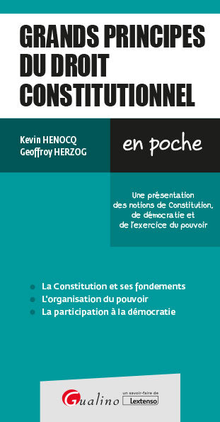 Grands principes de droit constitutionnel : une présentation des notions de Constitution, de démocratie et de l'exercice du pouvoir book