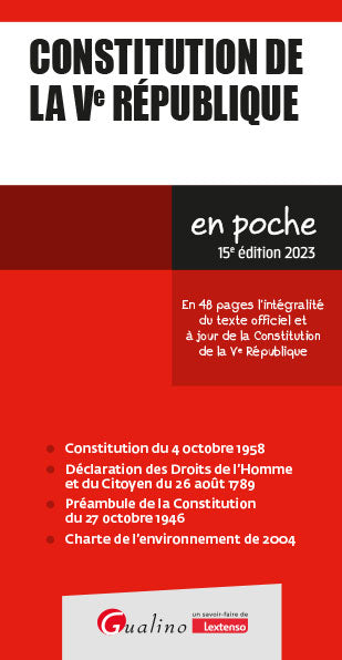 Constitution de la Ve République : en 48 pages l'intégralité du texte officiel et à jour de la Constitution de la Ve République : 2023 book