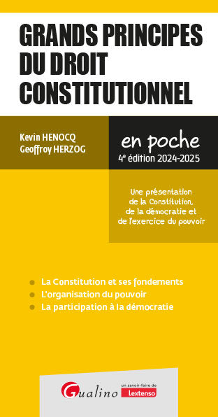 Grands principes du droit constitutionnel : une présentation de la Constitution, de la démocratie et de l'exercice du pouvoir : 2024-2025 book