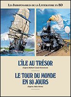 Les incontournables de la littérature en BD, en 2 vol. L'île au trésor / Le tour du monde en 80 jours Books