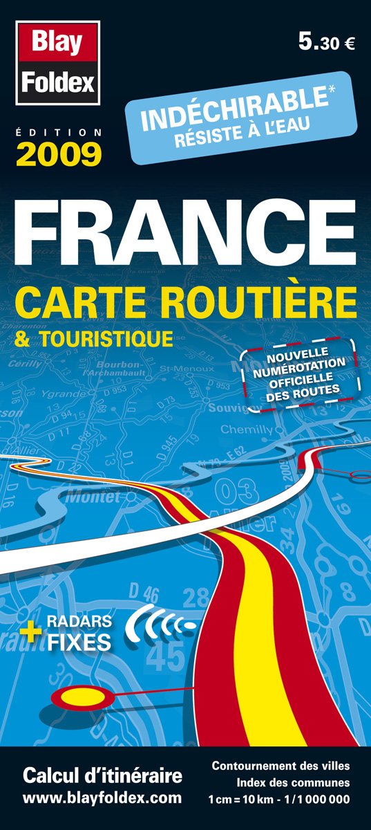France: 1/1 000 000, indéchirable Maps & Plans