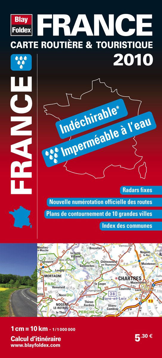 France : Carte routière & touristique indéchirable 1/1 000 000 Maps & Plans