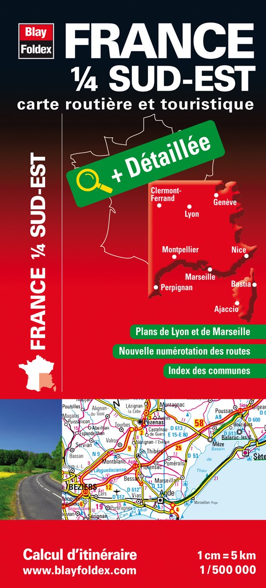 France 1/4 Sud-Est - Carte routière et touristique (échelle : 1/500 000) Maps & Plans