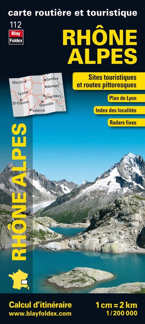 Rhône Alpes, carte régionale, routière et touristique Maps & Plans
