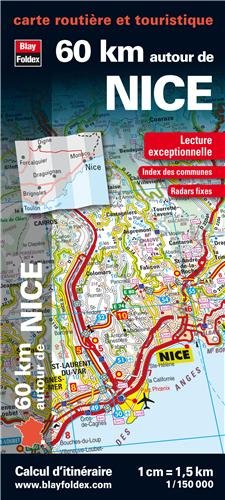 60 km autour de Nice, carte routière et touristique Maps & Plans