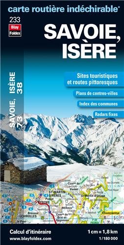 Savoie (73), Isère (38) - Carte Départementale Routière et Touristique (échelle 1/180 000) Maps & Plans