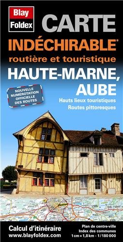Haute-Marne (52), Aube (10). Carte départementale, routière et touristique book