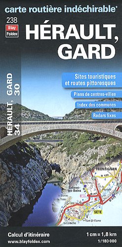 Hérault (34), Gard (30). Carte départementale, routière et touristique Maps & Plans
