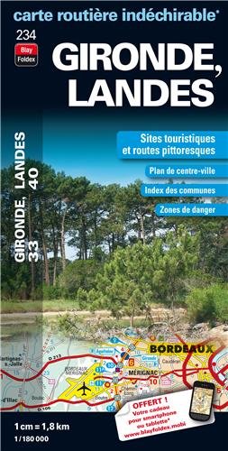 234 Gironde, Landes, Carte Départementale, Routière et Touristique - Echelle : 1/180 000 book