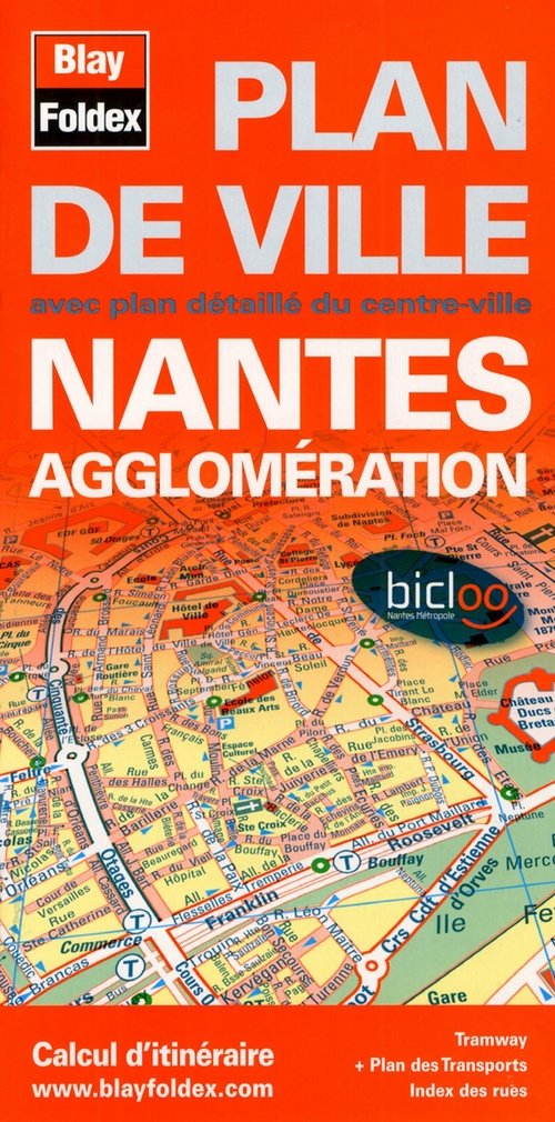 Plan de Nantes et de son agglomération - Avec localisation des stations Bicloo Books
