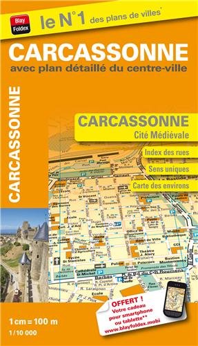 Plan de Carcassonne avec plan détaillé du centre ville et de la Cité Médiévale book
