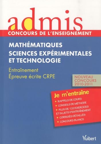 Mathématiques sciences expérimentales et technologie: Epreuve écrite CRPE book