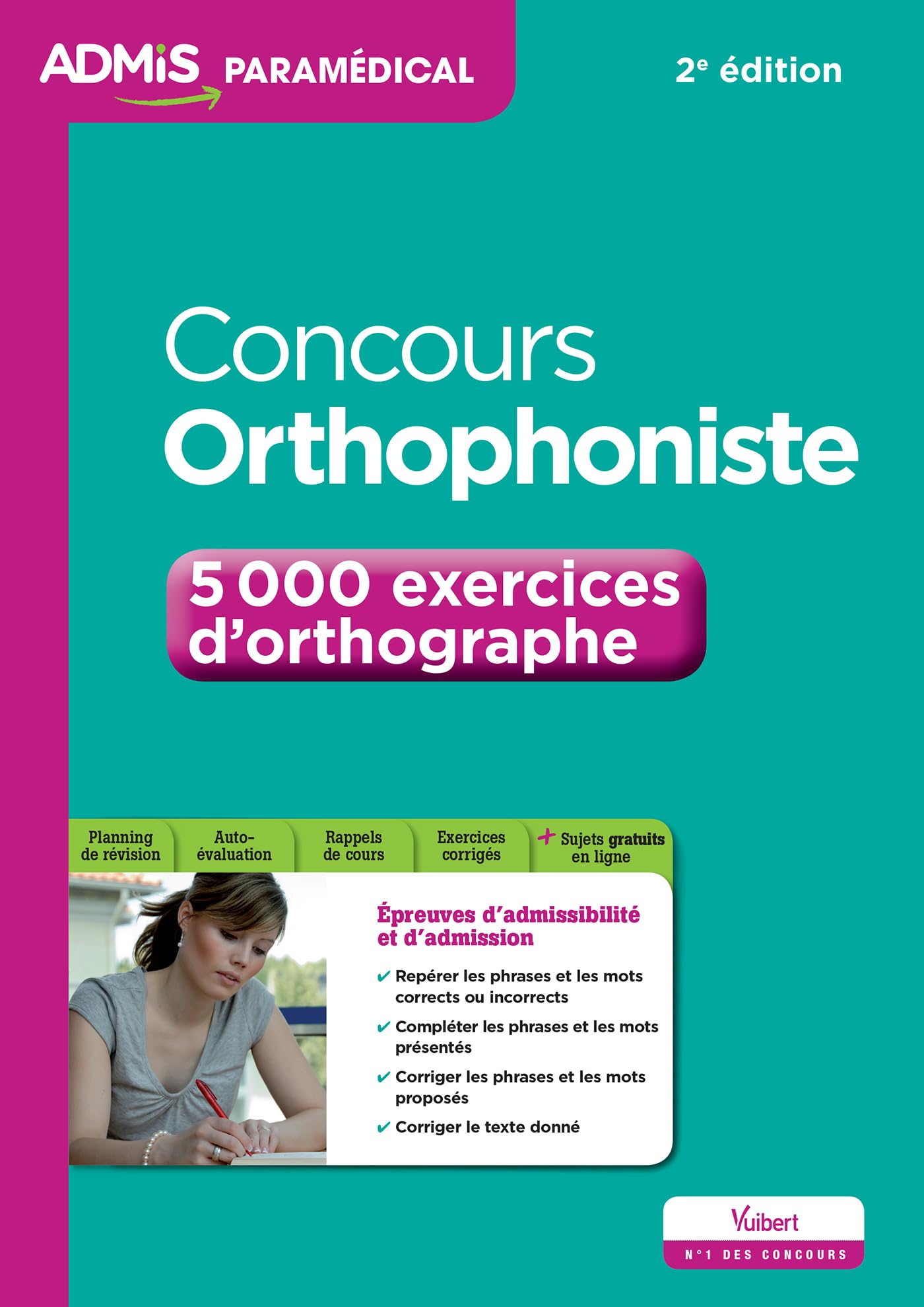 Concours Orthophoniste - 5 000 exercices d'orthographe - Entraînement book