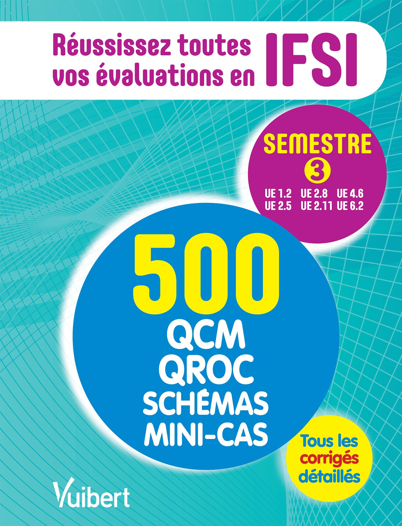 IFSI - Le semestre 3 en 500 QCM, QROC, schémas et mini-cas: Réussissez toutes vos évaluations : UE 1.2, 2.5, 2.8, 2.11, 4.6, 6.2 Medicine