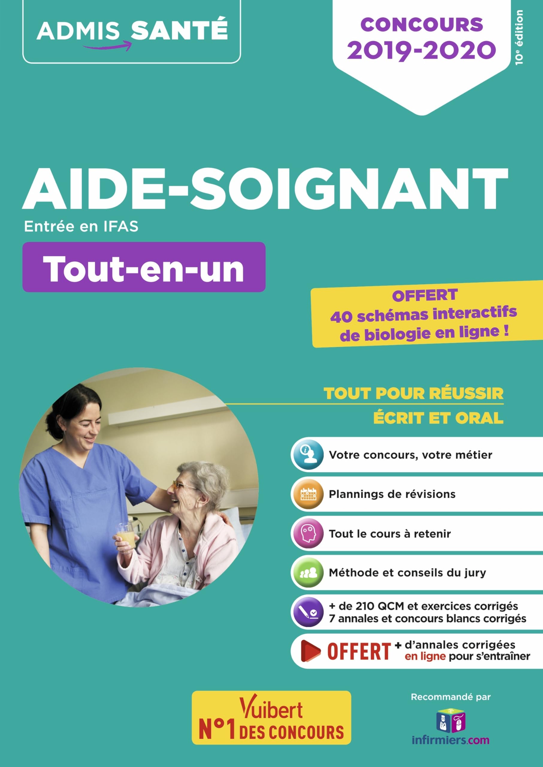 Concours Aide-soignant - Entrée en IFAS - Tout-en-un: Concours 2019-2020 - Avec 40 schémas interactifs Medicine