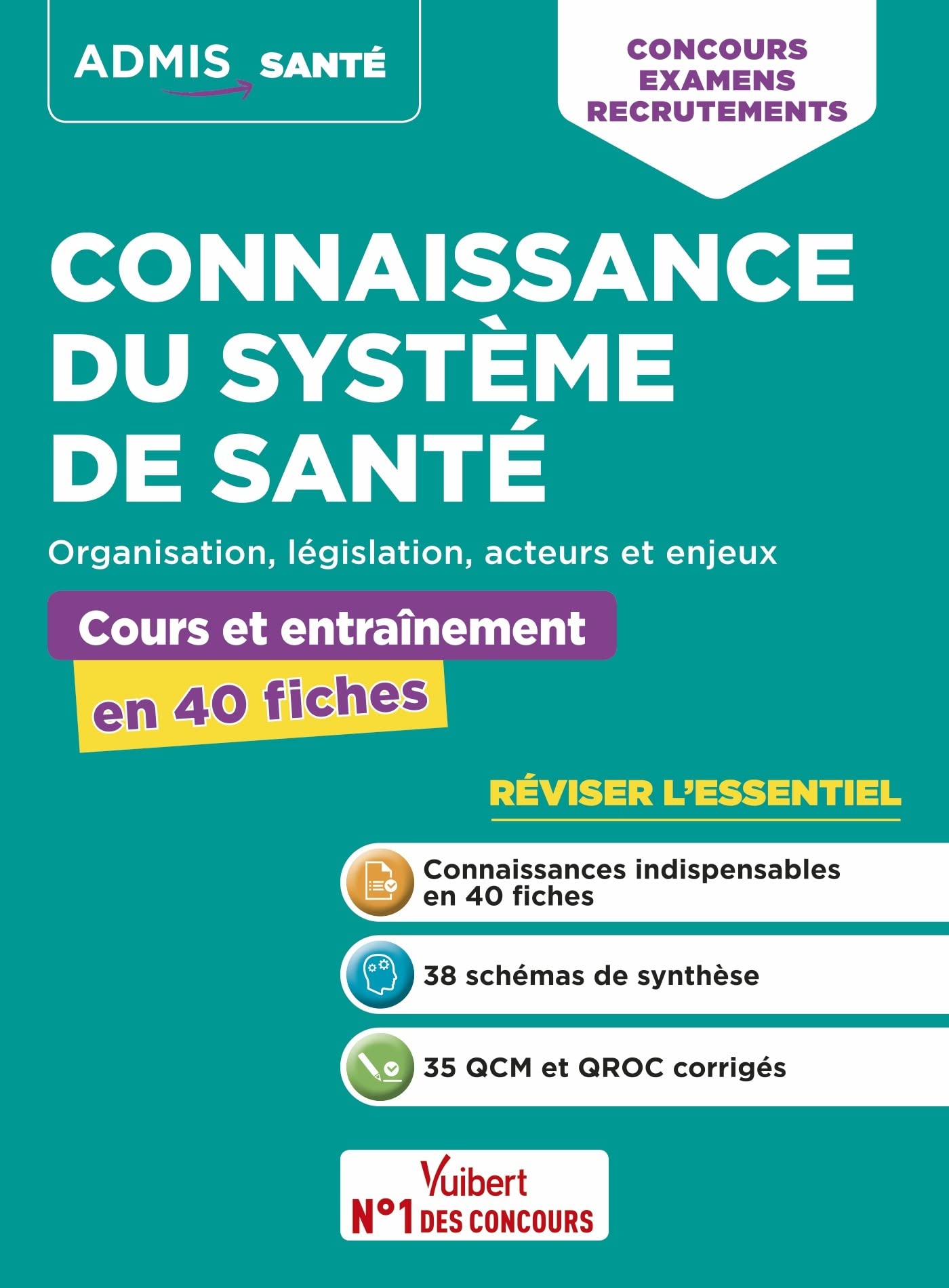Connaissance du système de santé - Cours et entraînement en 40 fiches - Organisation, législation, acteurs et enjeux: Concours, examens et ... publique hospitalière - Catégories A, B et C Law