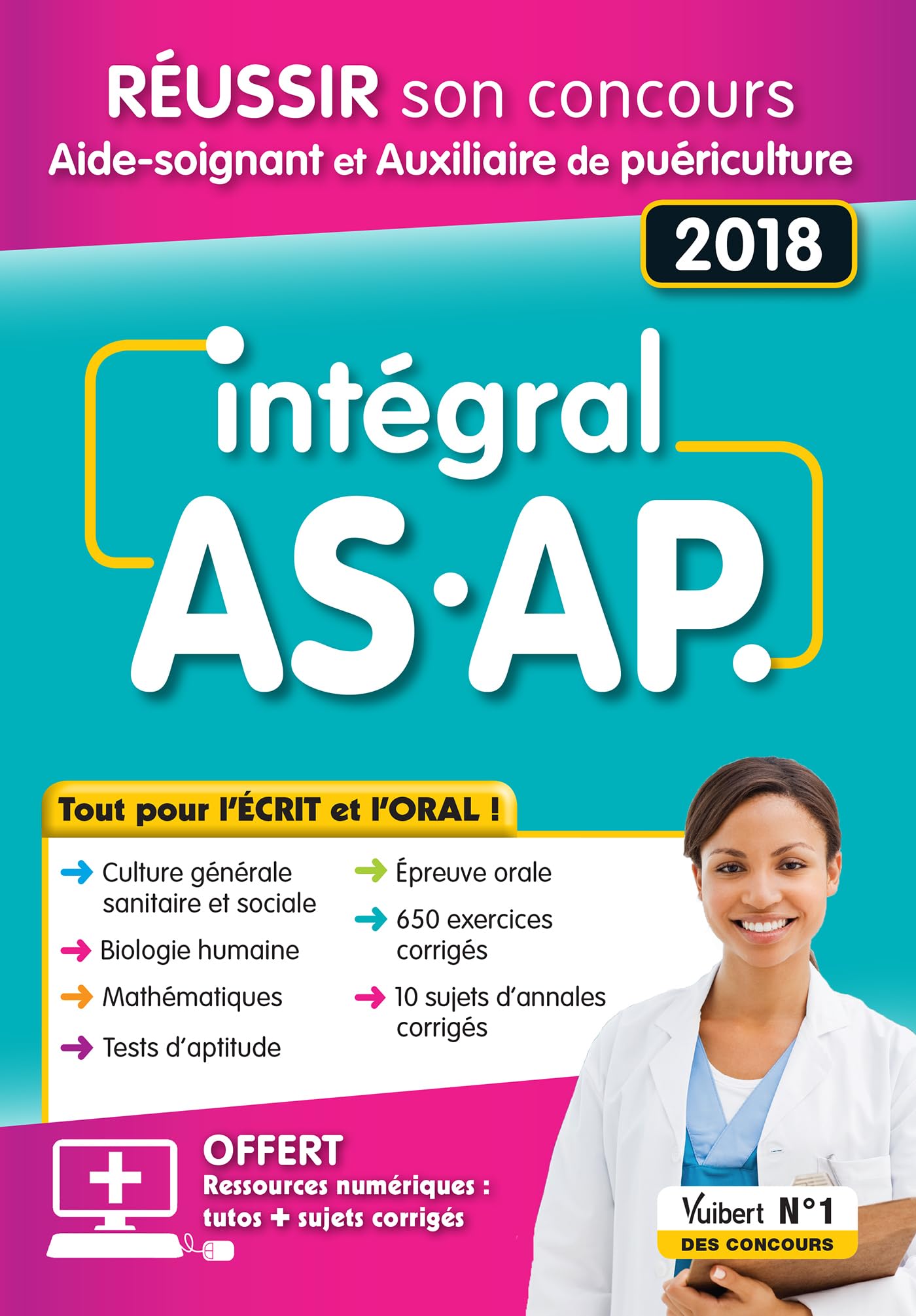 Intégral AS-AP - Tout pour l'écrit et l'oral: Avec 10 tutos tests offerts - Concours 2018 book