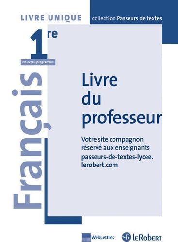 Passeurs de textes 1ère livre du professeur book