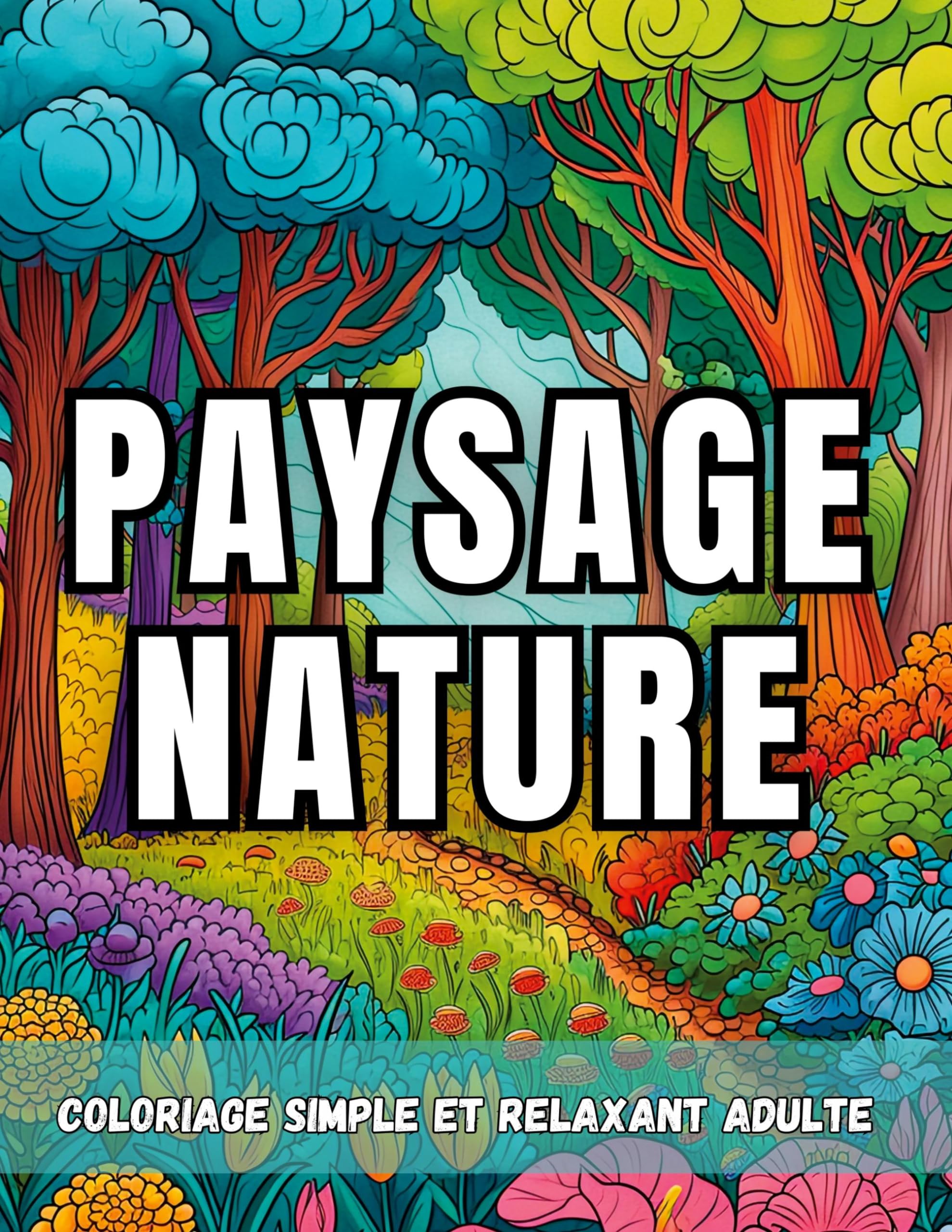 Paysage nature: Coloriage simple et relaxant adulte book