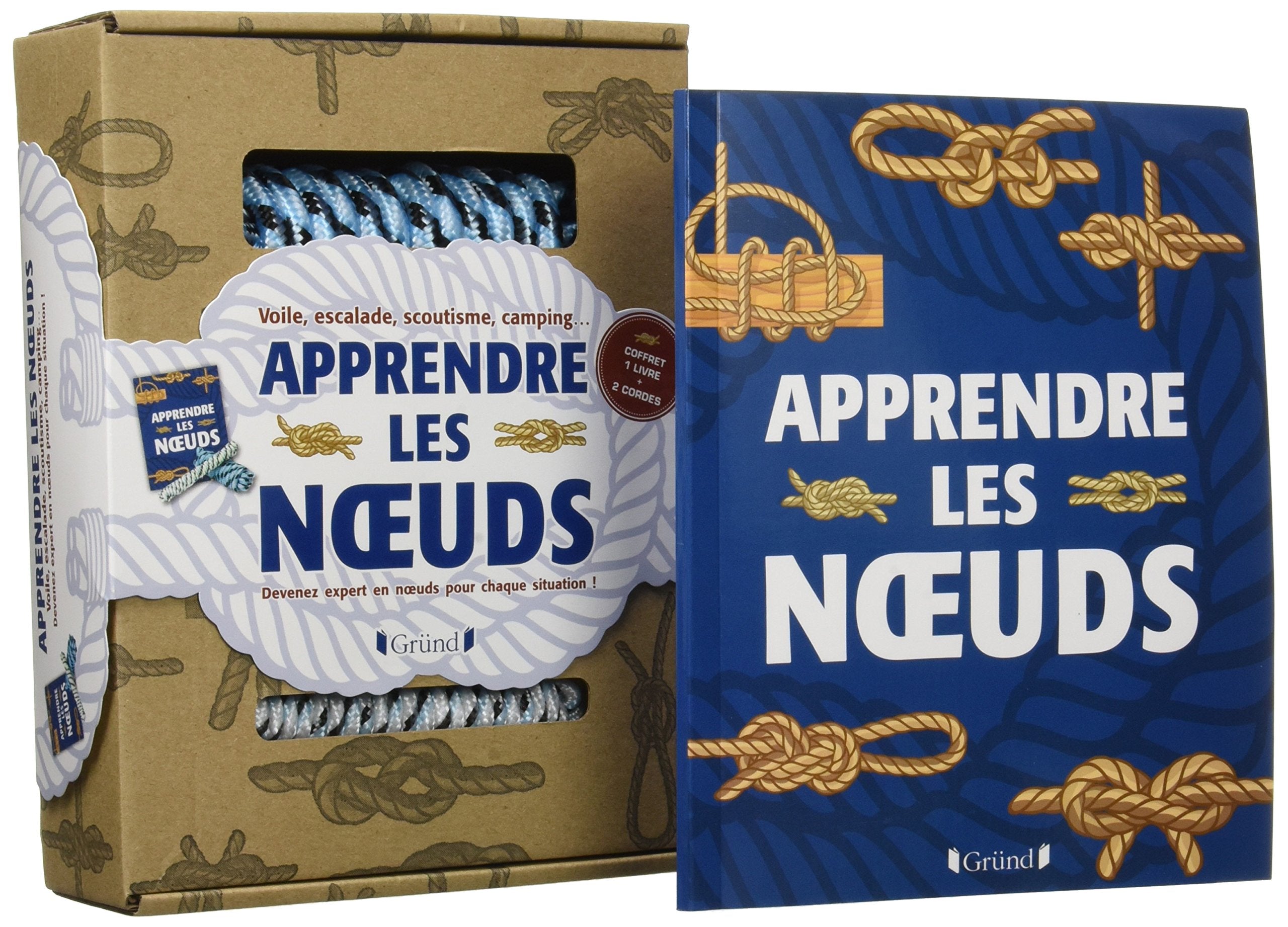 Coffret Apprendre les noeuds: Coffret avec 2 cordes de 2 mètres (4 mm et 8 mm de diamètre) Film, Art & Culture