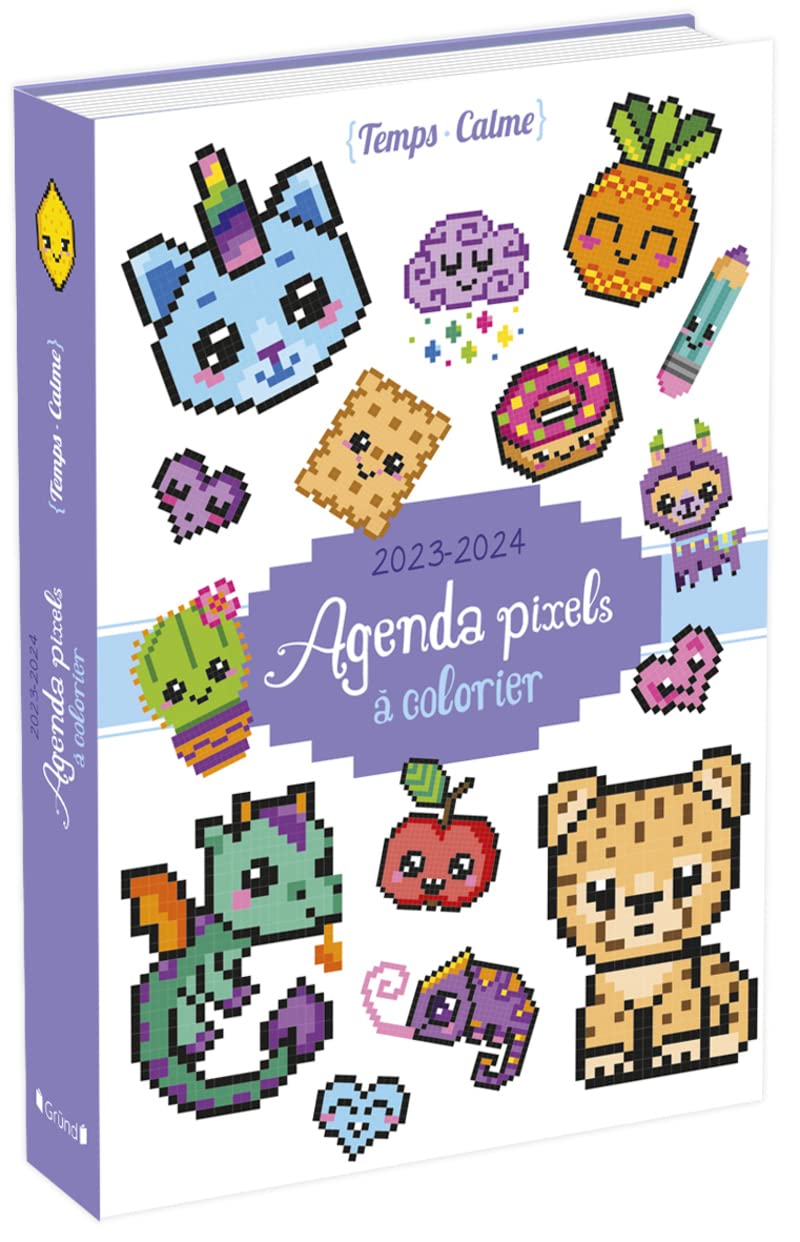 Agenda pixels à colorier 2023-2024 – Papeterie Jeunesse – À partir de 6 ans book