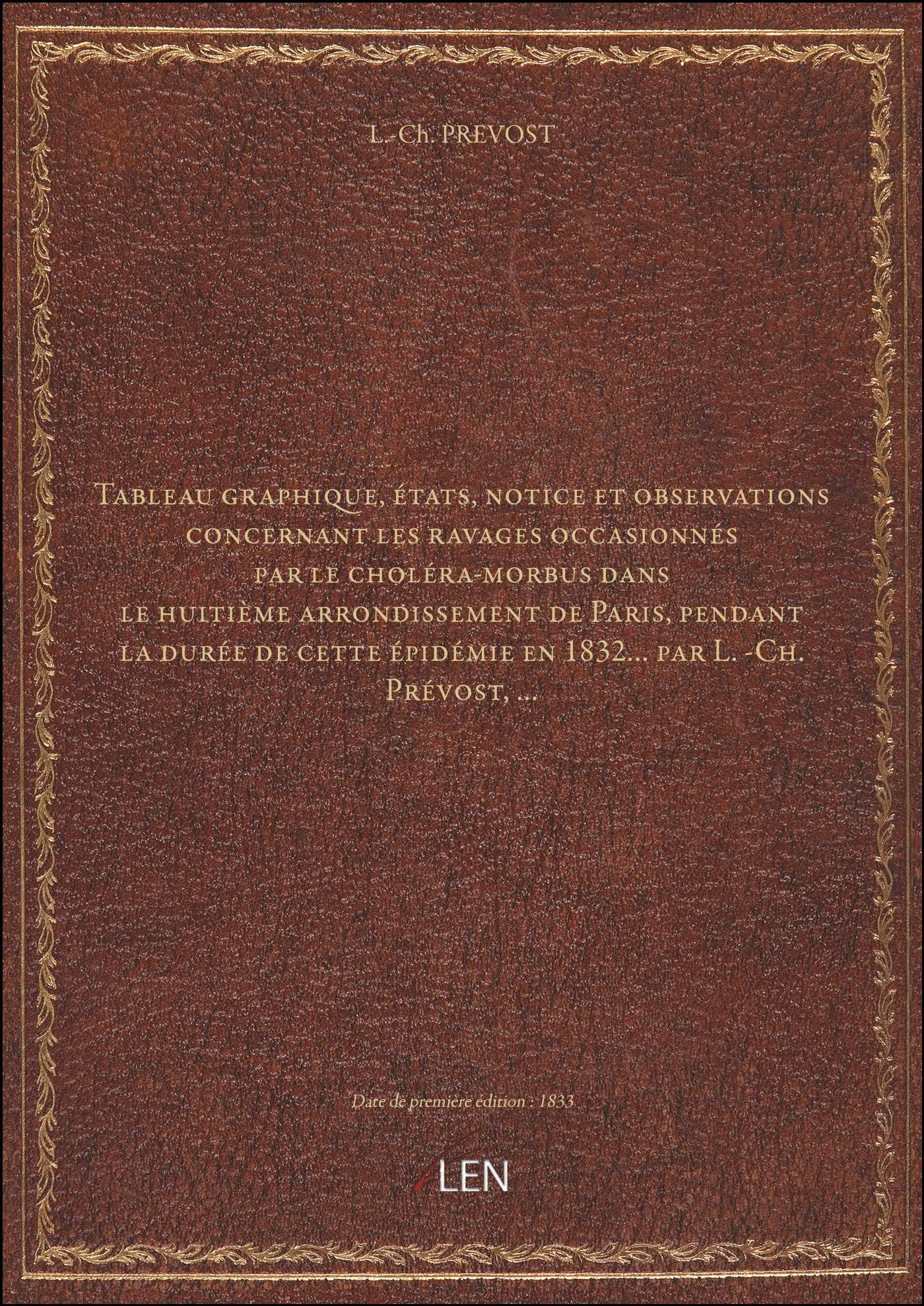 Tableau graphique, états, notice et observations concernant les ravages occasionnés par le choléra-m book