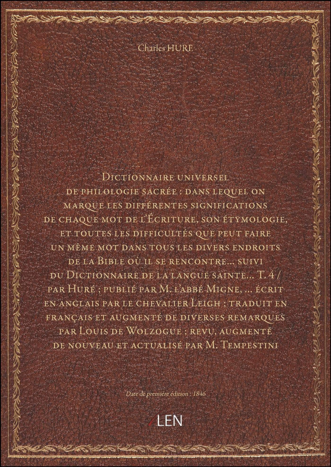 Dictionnaire universel de philologie sacrée : dans lequel on marque les différentes significations d book