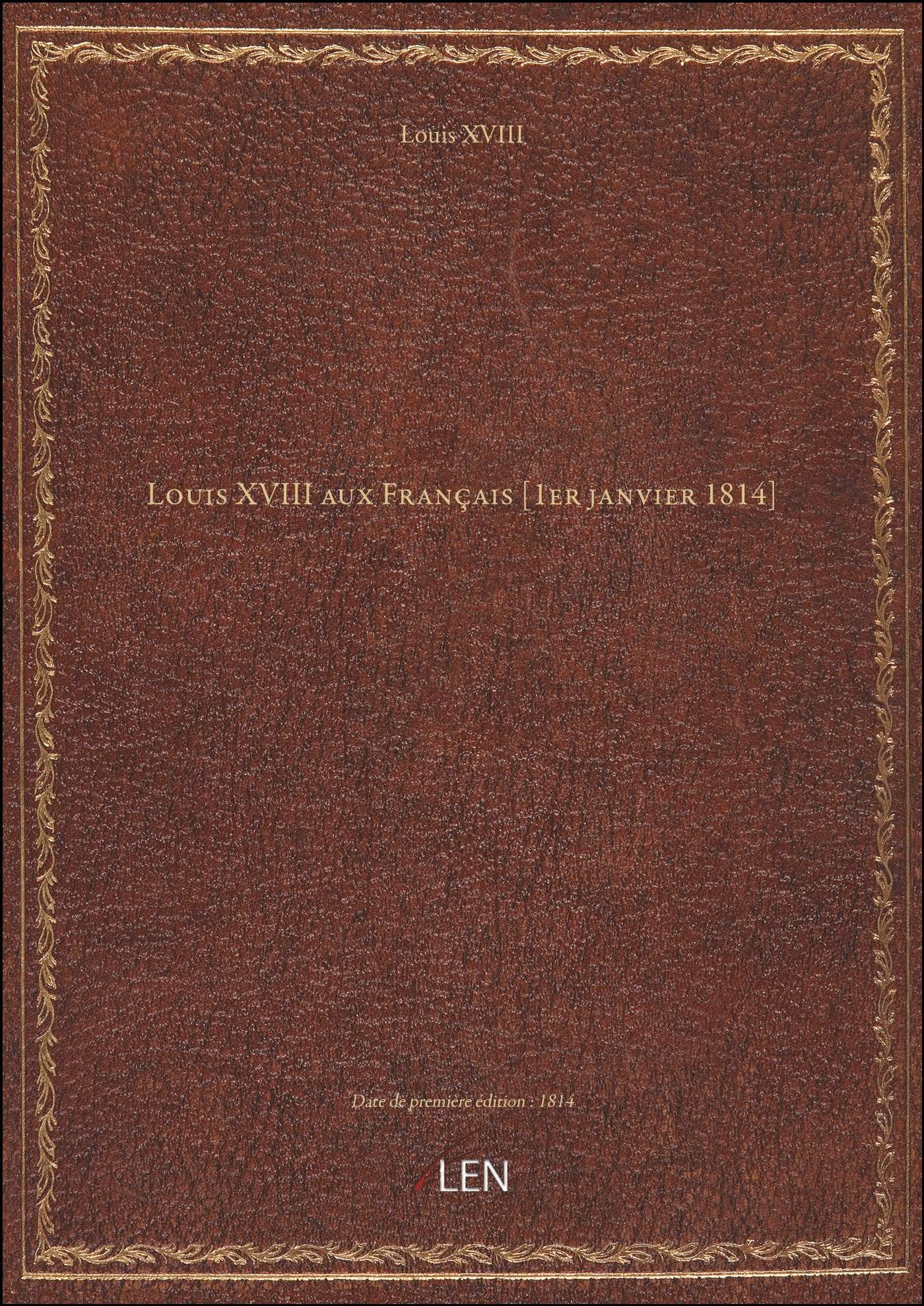 Louis XVIII aux Français Books