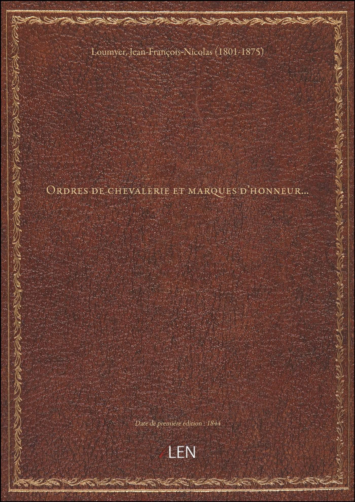 Ordres de chevalerie et marques d'honneur... book